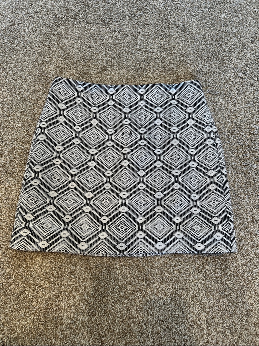 J. Crew Black and White Geometric Skirt